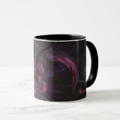 Mug Dark gothique rose Nom Gris Fractal noir (Devant droit)