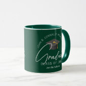 Mug Dark Green Graduation Party Customized Graduate (Devant droit)