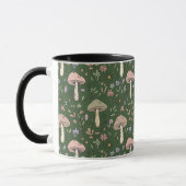 Mug Dark Hunter Green Moody Fungi Seamless Pattern (Gauche)