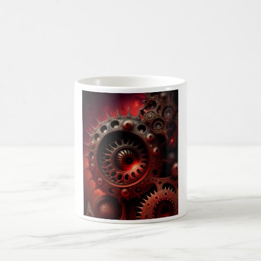 Mug Dark Orange Steampunk Mandelbrot Fractal (Centre)