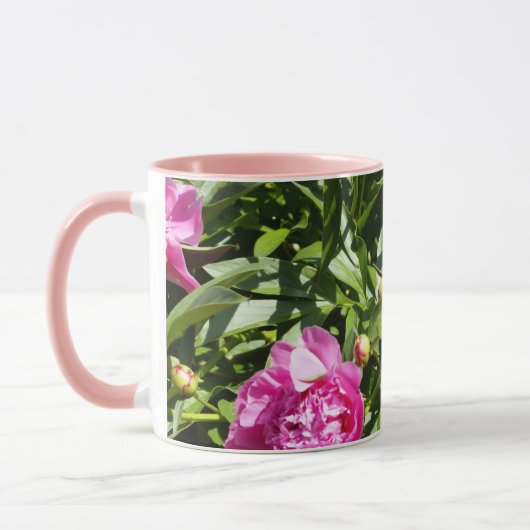 Mug Dark rose peonies (Gauche)
