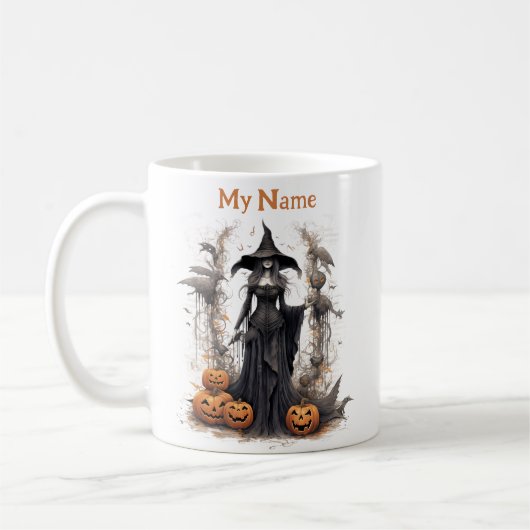 Mug Dark Shadow Queen : Halloween Witch Customisée Cou (Gauche)