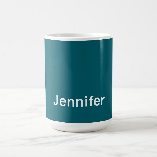 Mug Dark Teal Trendy Modern Minimalist Your Name (Centre)