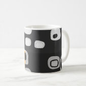 Mug d'art Abstrait bleu, orange, gris rétro (Devant droit)