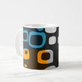 Mug d'art Abstrait bleu, orange, gris rétro (Devant gauche)