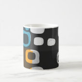 Mug d'art Abstrait bleu, orange, gris rétro (Centre)