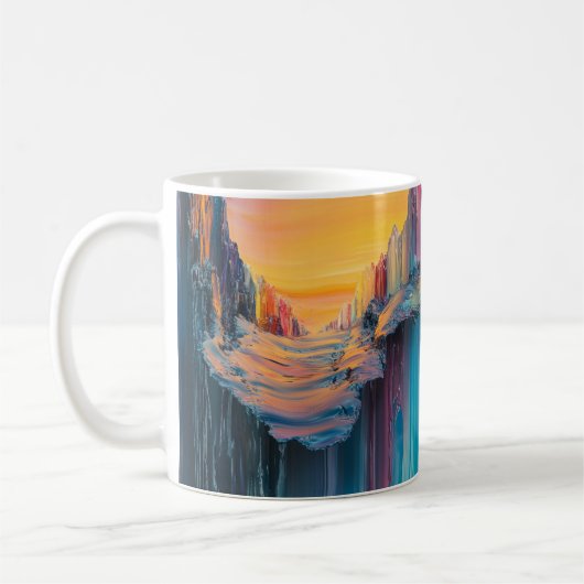 Mug d'art Abstrait, Mug paysage coloré, Unique (Gauche)