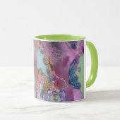 Mug d'art Abstrait numérique Tendance vert menthe  (Devant droit)