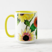 Mug d'art aquarelle tournesol baigné de soleil (Gauche)
