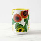 Mug d'art aquarelle tournesol baigné de soleil (Centre)