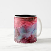 Mug d'art avec peinture du monde rouge (Devant droit)