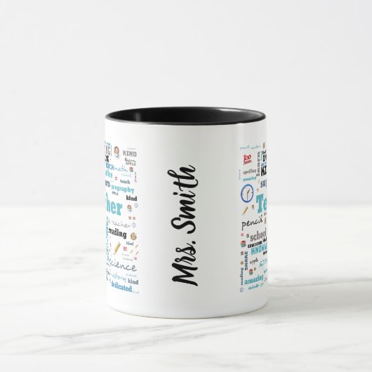 Mug d'art de mots de l'enseignant personnalisé (Centre)