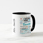 Mug d'art de mots de l'enseignant personnalisé (Devant droit)