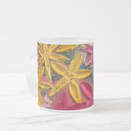 Mug d'art floral à texture 3D (Devant gauche)