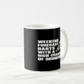 Mug Dart Funny Joueur de fléchettes Boire Week-end (Devant droit)