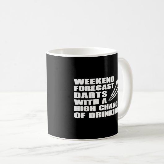 Mug Dart Funny Joueur de fléchettes Boire Week-end (Devant droit)