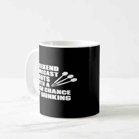 Mug Dart Funny Joueur de fléchettes Boire Week-end (Devant gauche)