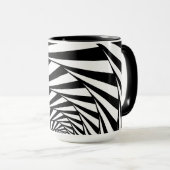 Mug d'art moderne Abstrait noir et blanc (Devant droit)