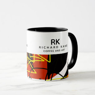 Mug d'art moderne semi-Abstrait avec nom