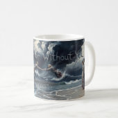 Mug d'art Océan orageux Avec ou sans toi (Devant droit)