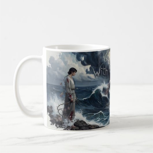 Mug d'art Océan orageux Avec ou sans toi (Gauche)