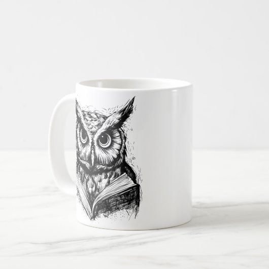 Mug d'art Wise Owl Line (Devant gauche)