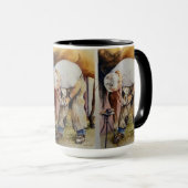 Mug D'Artiste Combo 15oz Personnalisé Noir Par Les (Devant droit)