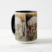 Mug D'Artiste Combo 15oz Personnalisé Noir Par Les (Devant gauche)
