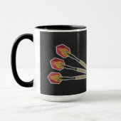 Mug Darts Three darts on Custom background personalize (Gauche)