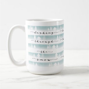Mug Dashing À Travers La Forêt D'Aquarelle De Neige