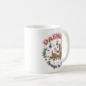 Mug Dashing Through the Snow Funny Dachshund Dog Xmas (Devant droit)