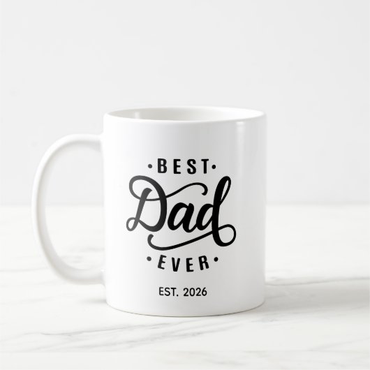 Mug Date de création de Meilleur Papa de tous les temp (Gauche)