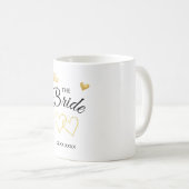 Mug Date de mariage de la mariée Design élégant (Devant droit)