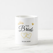 Mug Date de mariage de la mariée Design élégant (Centre)