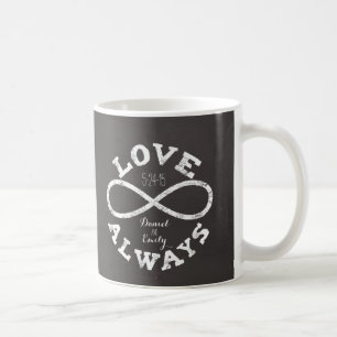 Mug Date de mariage et noms d'amour d'infini de