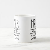 Mug Date de nom de famille de M. et de Mme (Centre)