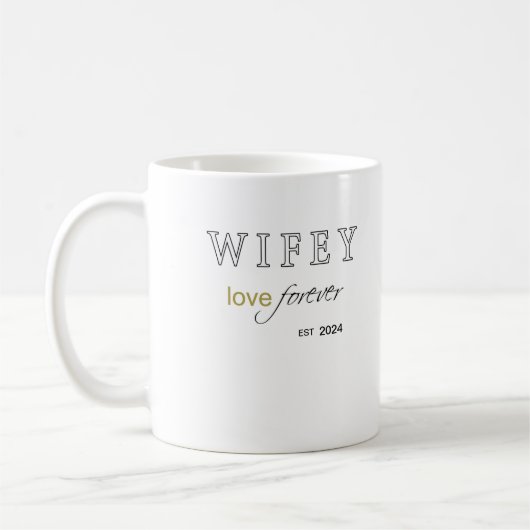 Mug Date d'enregistrement de l'amour éternel de l'épou (Gauche)