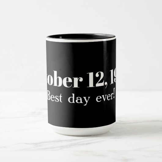 Mug Date mariage en noir (Centre)
