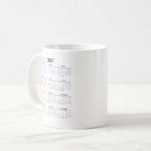 Mug Date mensuelle du calendrier 2021 (Devant gauche)