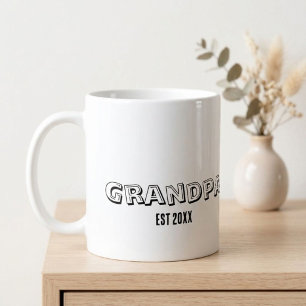 Mug Date personnalisée Grand-père Est Moderne Minimali
