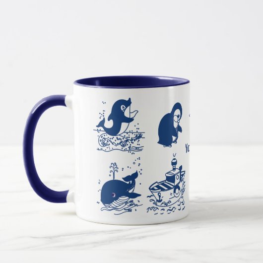 Mug Dauphin, baleines et pingouins (Gauche)