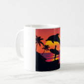 Mug Dauphin coucher de soleil et surfer Tropical Beach (Devant gauche)