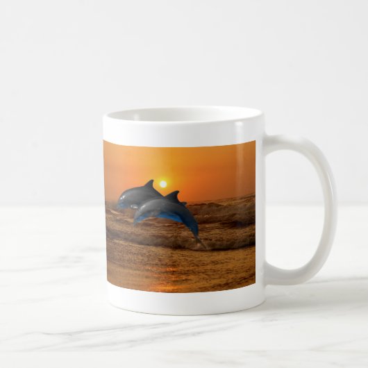 Mug Dauphin de verdure au coucher du soleil (Droite)