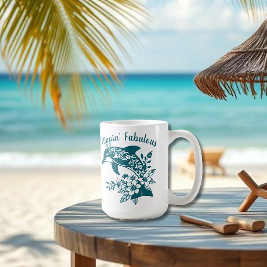 Mug Dauphin hawaïen Flippin' Fabuleux Turquoise