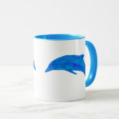 Mug Dauphin qui saute en lowpoly (Devant droit)