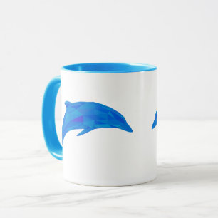 Mug Dauphin qui saute en lowpoly