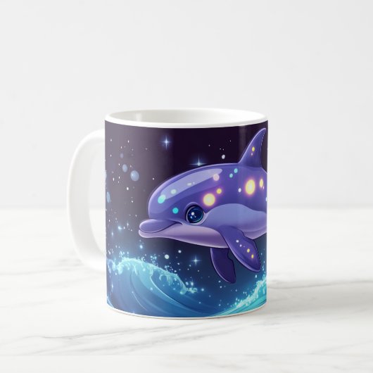 Mug dauphin Style de dessin animé vibrant Mignon Coff (Devant gauche)