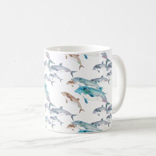 Mug Dauphins bleus (Devant droit)
