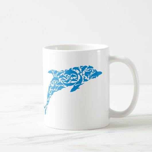 Mug Dauphins bleus formant une forme mignonne de (Droite)