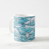 Mug Dauphins de verre tendu de l'océan bleu (Devant gauche)